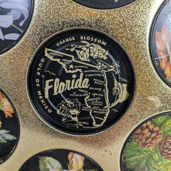 Vintage Florida serving dish, travel souvenir Florida, drink tray - Picture 4 of 6